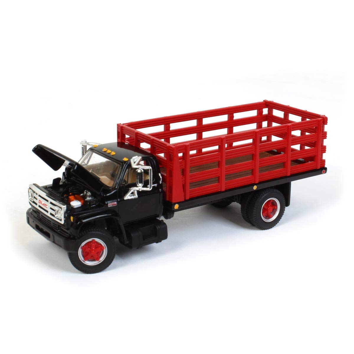 Amazon.com: 1/64 GMC 6500 Stake Bed Truck, Black with Red