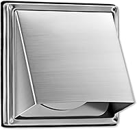 FRESHSPEED 6-Inch Stainless Steel External Wall Vent Cover with Cushioned Non-Return Flap - Fits Dryer Hoses, Quiet Exhaust for Home Ventilation