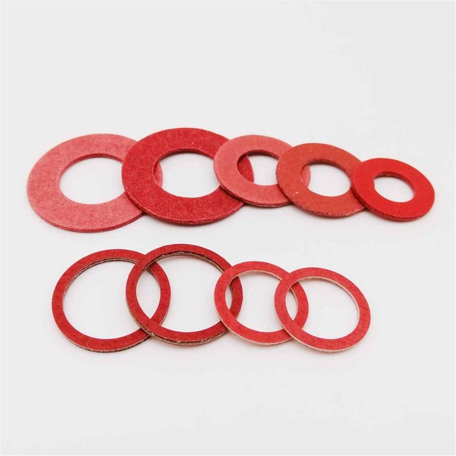 100/1000pcs M2-M20 Red Steel Paper Insulating Flat Washer Insulation Plain Gasket Pad Ring Spacer, Good wear Resistance(M3*8 * 1mm 500pcs)