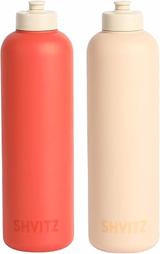 Miniatura 18 de Botella de agua deportiva de 24 onzas, suave al tacto, diseño resistente a derrames con boquilla para beber con una sola mano, botella de fitness