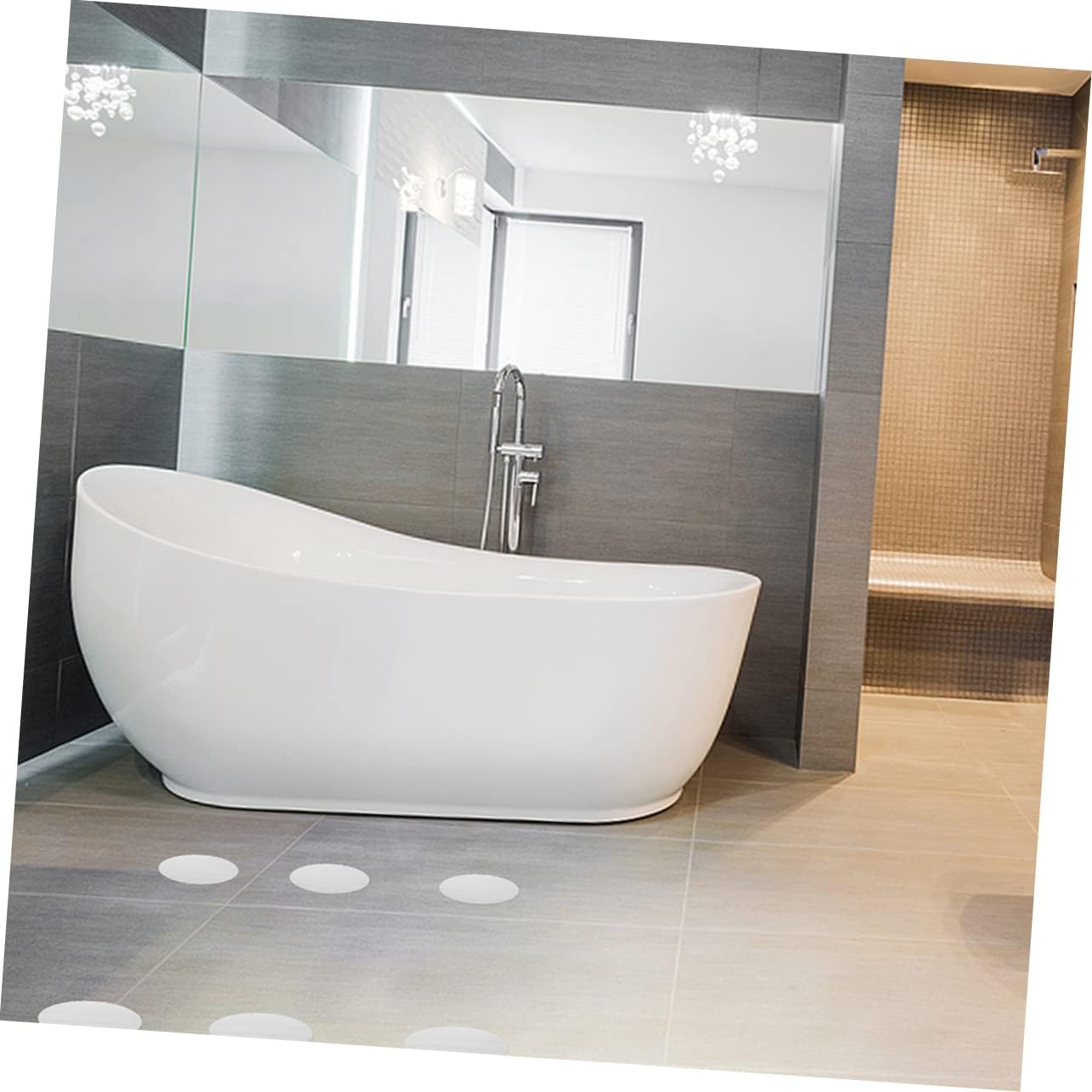 20pcs Slip Shower Stickers Transparent Round Bathroom Safety Decals for Tub Floor Strong Adhesive Prevent Slips for Elderly Easy to Install