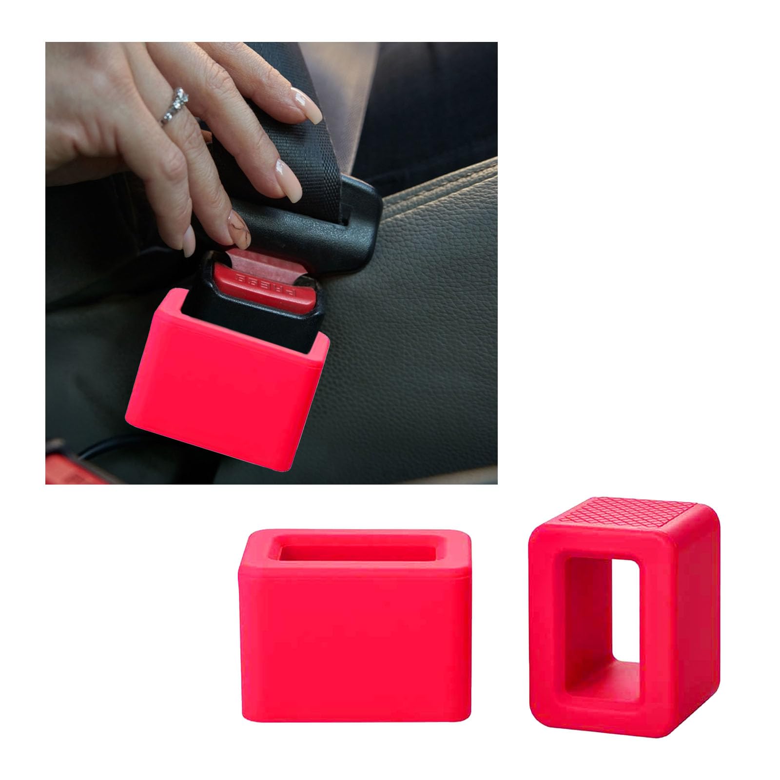 Augeny 2PCS Seat Belt Buckle Holder, Silicone Auto Rear Seatbelt Buckle Booster to Makes Receptacle Stand Upright for Easy Access, Universal Vehicle