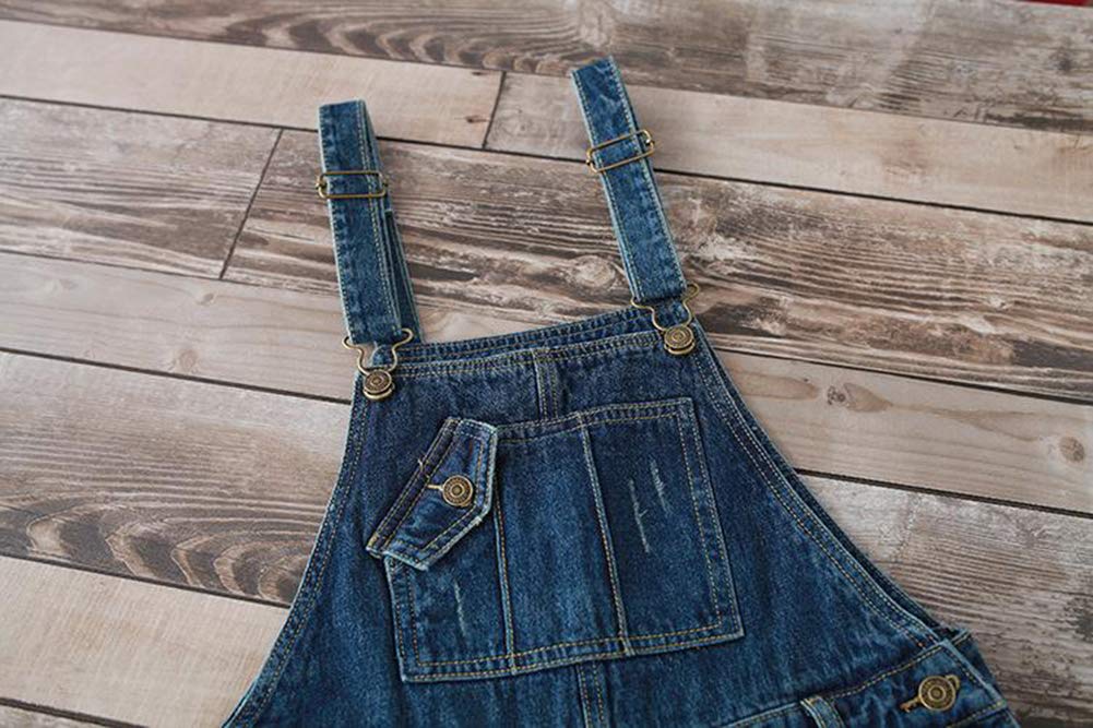 DAIHAN Donna Salopette in Jeans Tuta Jumpsuit Pantaloni Harem Dungarees Gambe Grandi Baggy Eleganti Sciolto