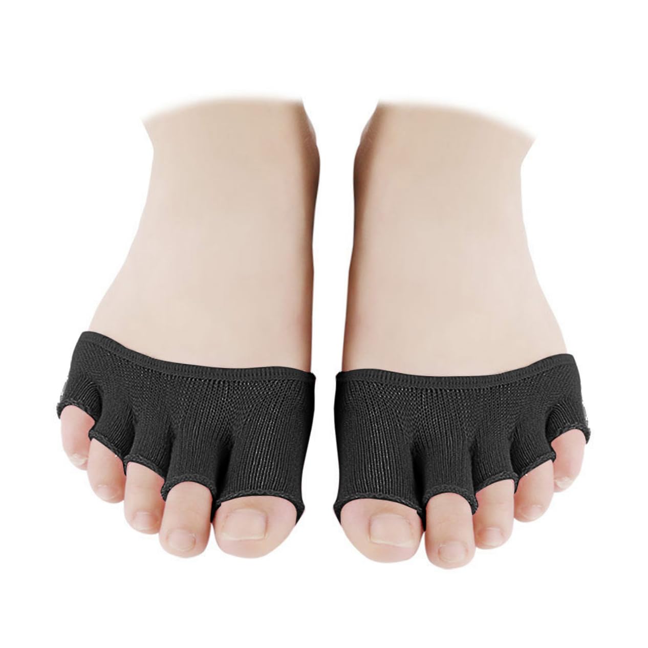 TOVINANNA 4pair Toe Socks for Women Elastic Fabric Half Socks Forefoot Support Pad Breathable Sweat-absorbing for Yoga and Fitness Design