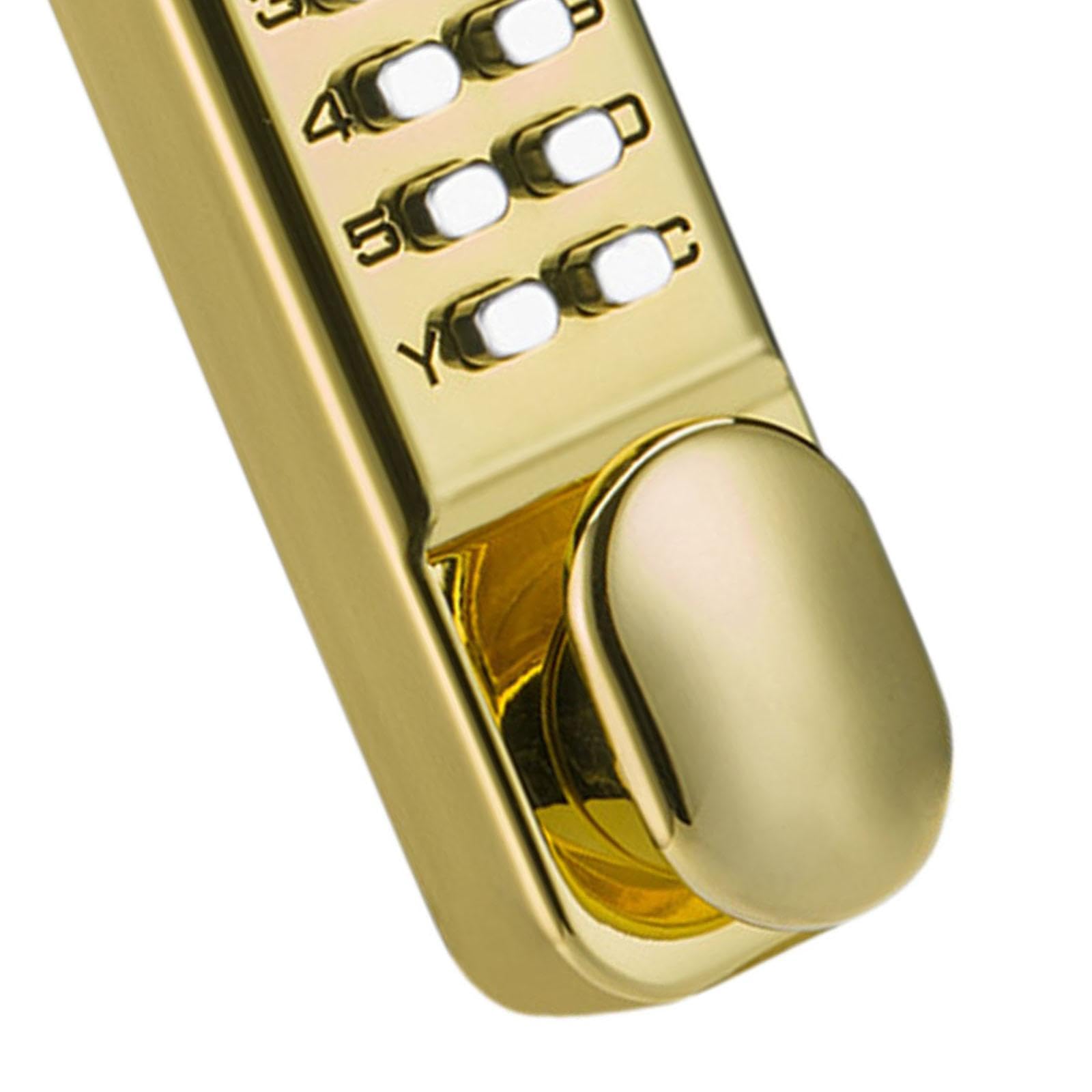 MagiDeal Serrure de Porte à Code Mécanique, Combinaison Dorée de Code Chiffres sans Clé, Verrouillage à Mot de Passe avec Poignée pour Porte, Or