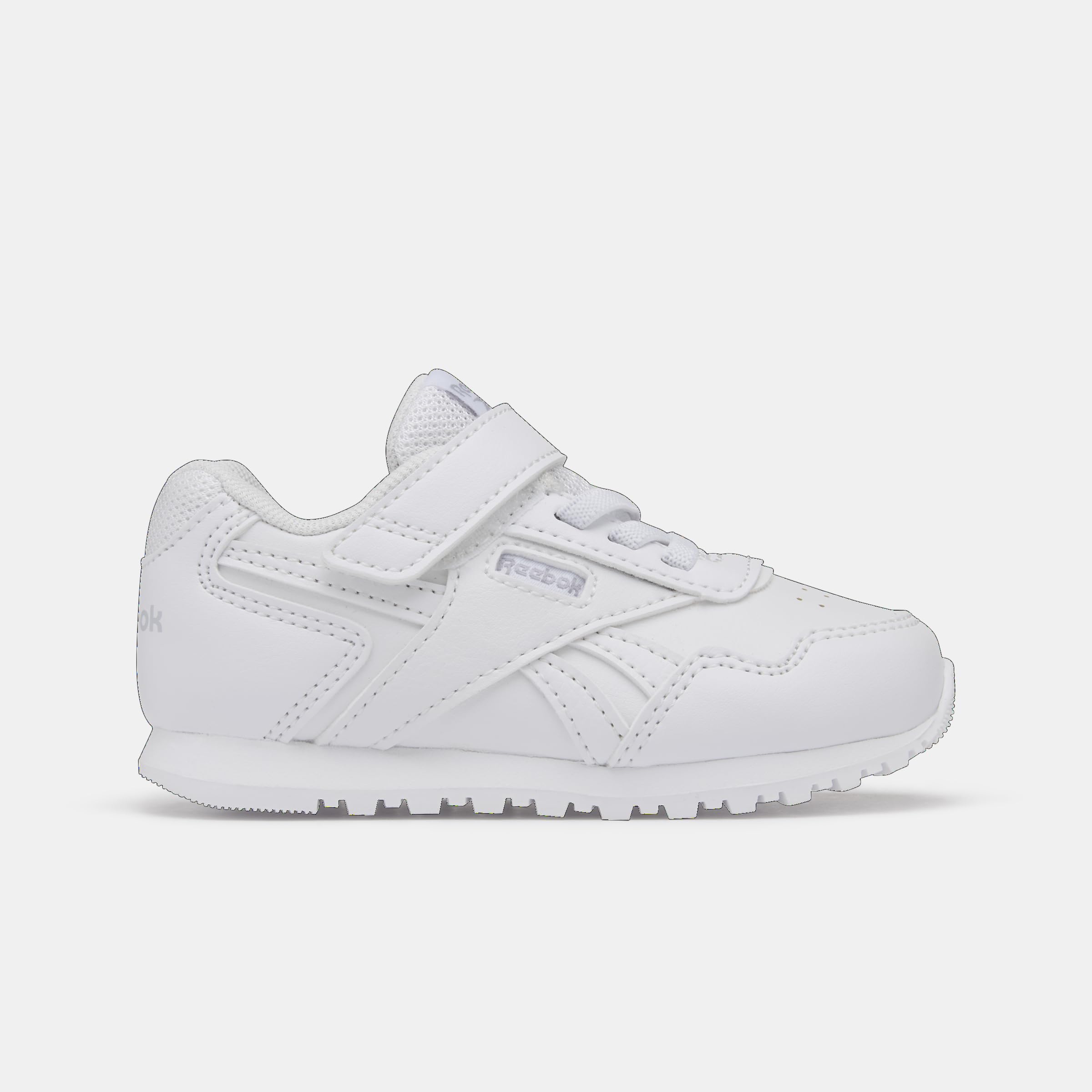 Reebok Unisex Kid's Glide Elastic & Top Strap Sneaker, Ftwwht Cdgry2 Ftwwht, 4.5 UK Child
