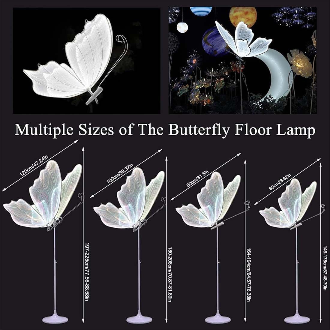 Motyl lampa podłogowa LED do dekoracji weselnych