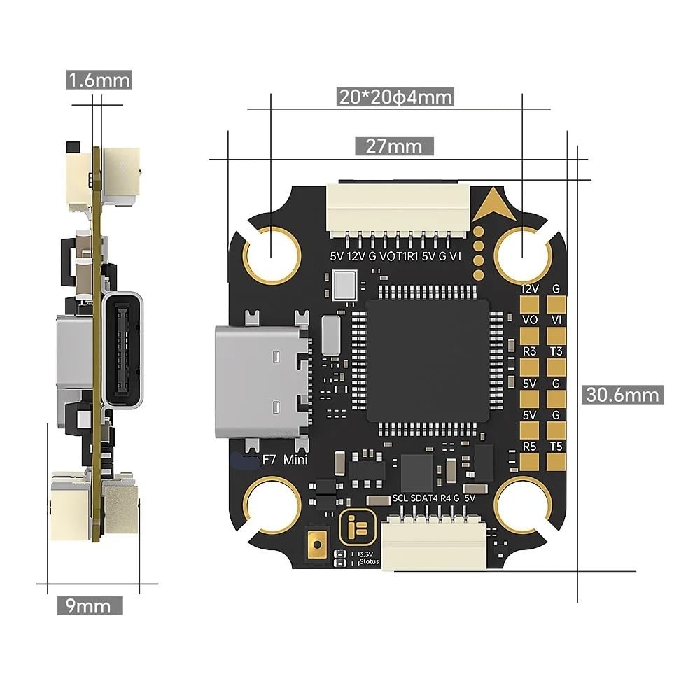 Borg F7 Stack ICM42688 Flash kontroler lotu 32 MB z 60A BL32 bit ESC 2-6S odpowiedni do drona Freestyle RC FPV (Borg F7 Mini Stack)