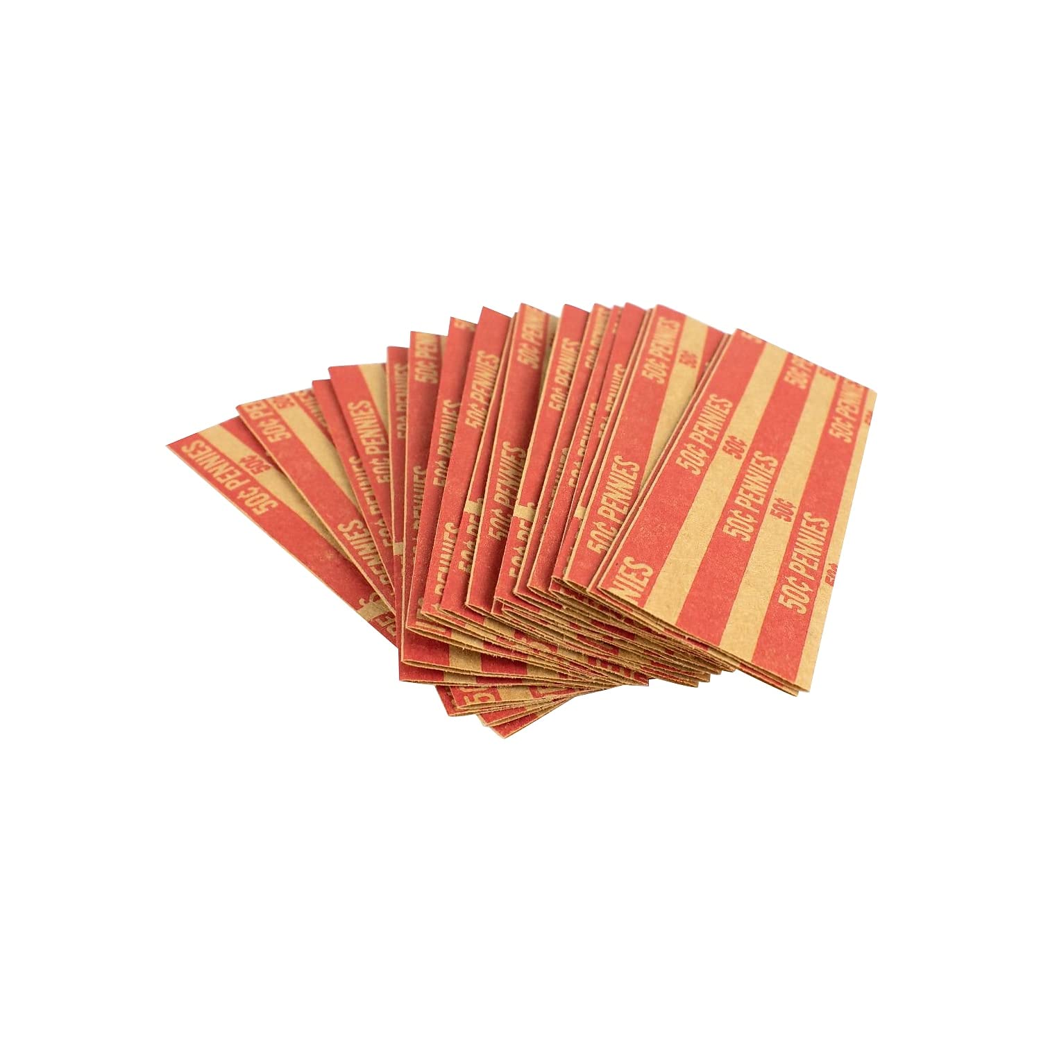CONTROLTEK 50 Penny Coin Wrapper, Kraft/Red, 1000/Box (560042)