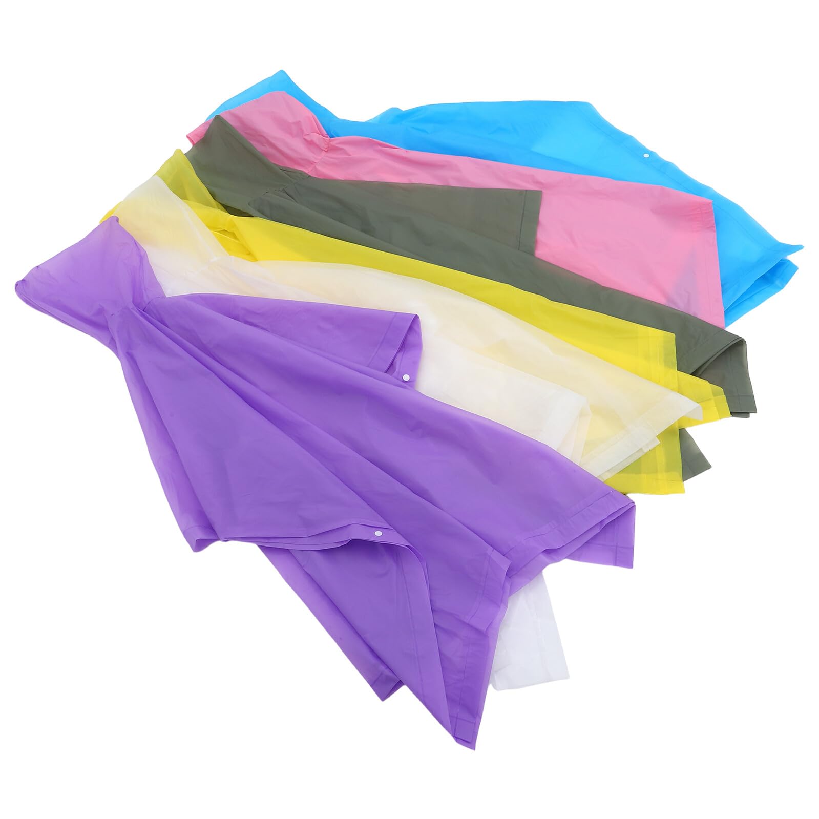 6 Pezzi Poncho Antipioggia Impermeabili con Cappuccio per Adulti Mantelle Leggere e Riutilizzabili per Escursionismo Campeggio e Viaggi Cape Ampie per Protezione Completa Dalla