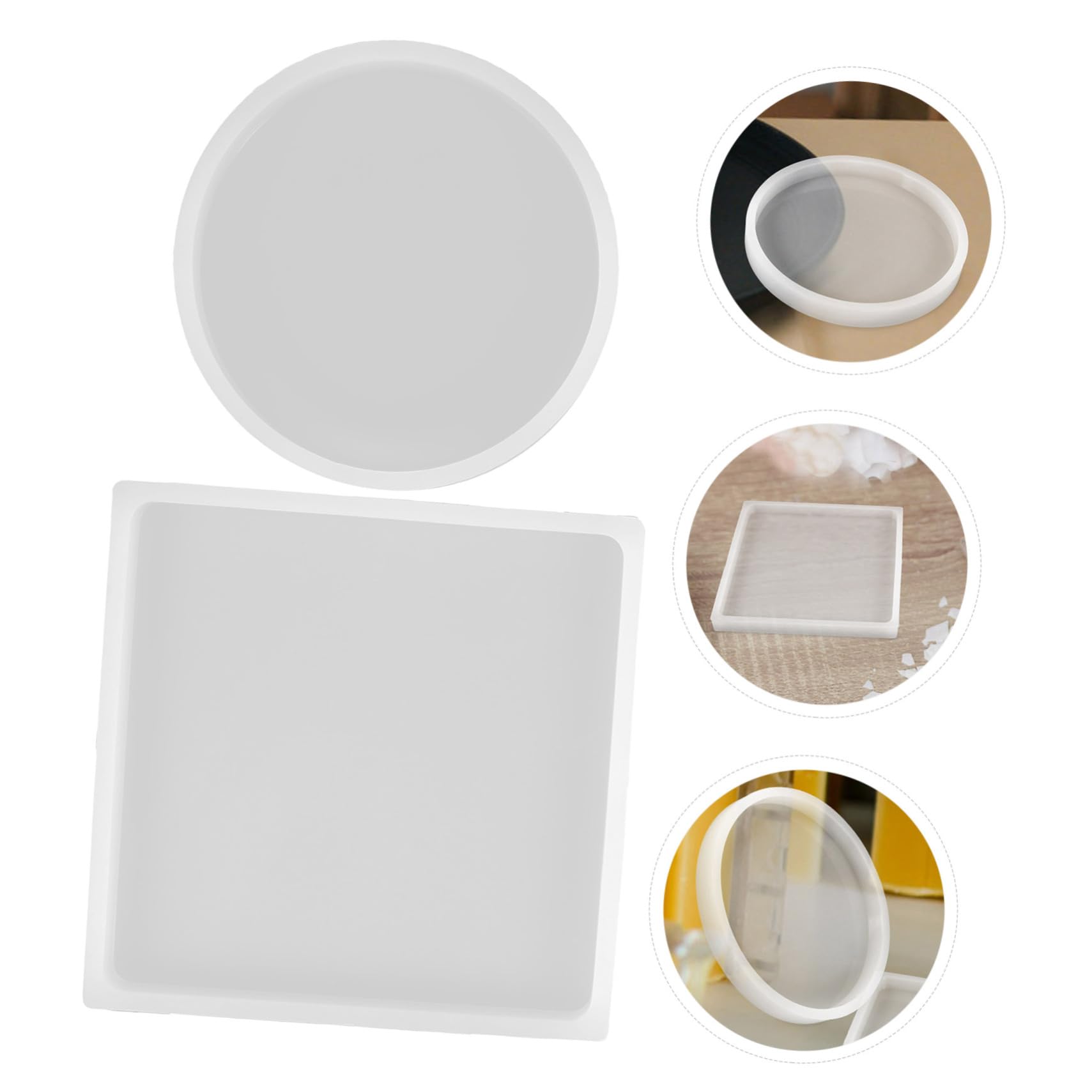 Gadpiparty 4 Sätze Harz Coaster Formen Untersetzer Formen Cup Coaster Handwerk Cup-pad-form Untersetzerformen Für Harzguss Untersetzerformen Für Epoxidharz Tassenform Kieselgel 4 Stück * 4