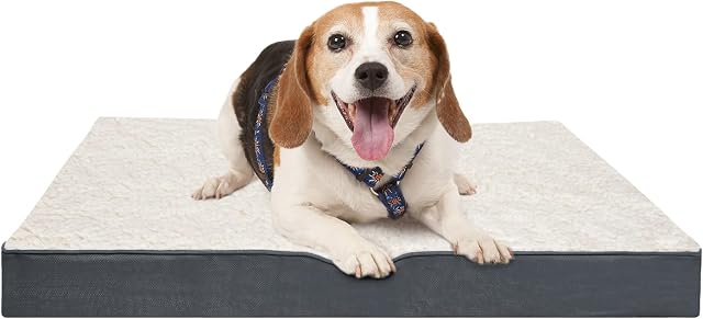 Dohump Dog Bed for Large Dogs, Orthopedic Foam Mattress and Pillow Mat for Dog Crate, Waterproof, Soft, Washable Removable Cover (76cm x 51cm x 8cm, Grey)