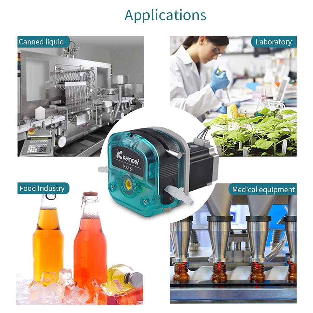 Kamoer KKTS peristaltische Pumpe mit hohem Durchfluss 24V lange Lebensdauer hochpräzise Schrittmotor-Dosierpumpe mit einstellbarer Geschwindigkeit 0~1600ml/min für Labor Fabrik Industrie