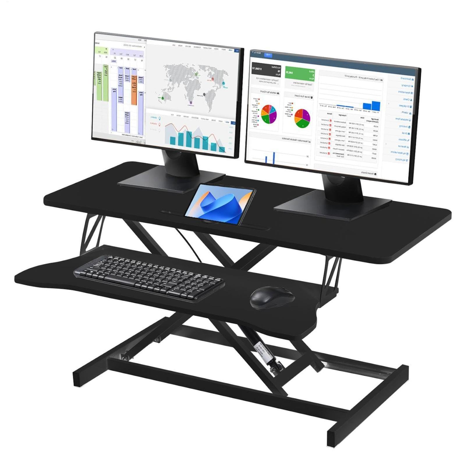 Bureau debout réglable en hauteur, convertisseur de table pour ordinateur portable avec ergonomique