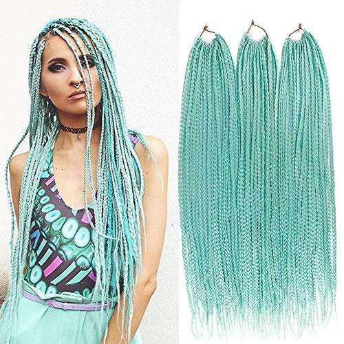 Afro kinky Curly Braiding Hair Extensions For Black Women Jerry Curl Crochet Hair 3X Braid Hair Short Synthetic Hair Styles(10inch 1Pack, 30) (12inch, Green)