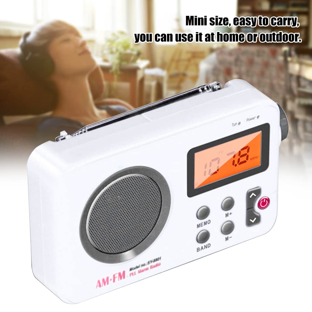 GeKLok Radio AM FM, radio de ducha, mini radio estéreo portátil con puerto para auriculares, pantalla LCD, radio inalámbrica impermeable para baño
