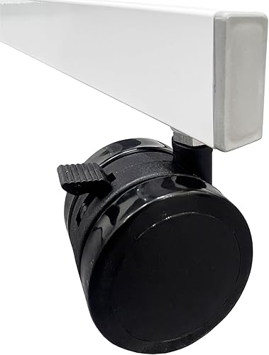 Miniatura 6 de Pizarra blanca grande rodante sobre ruedas, 48 x 32 pulgadas, pizarra blanca móvil de doble cara con soporte, caballete portátil de borrado en seco