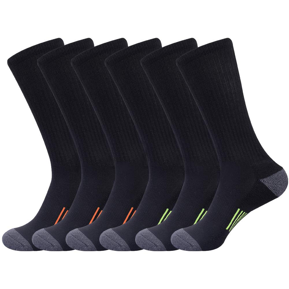 Lot de 6 paires de chaussettes de sport décontractées pour homme, Noir 6 paires.