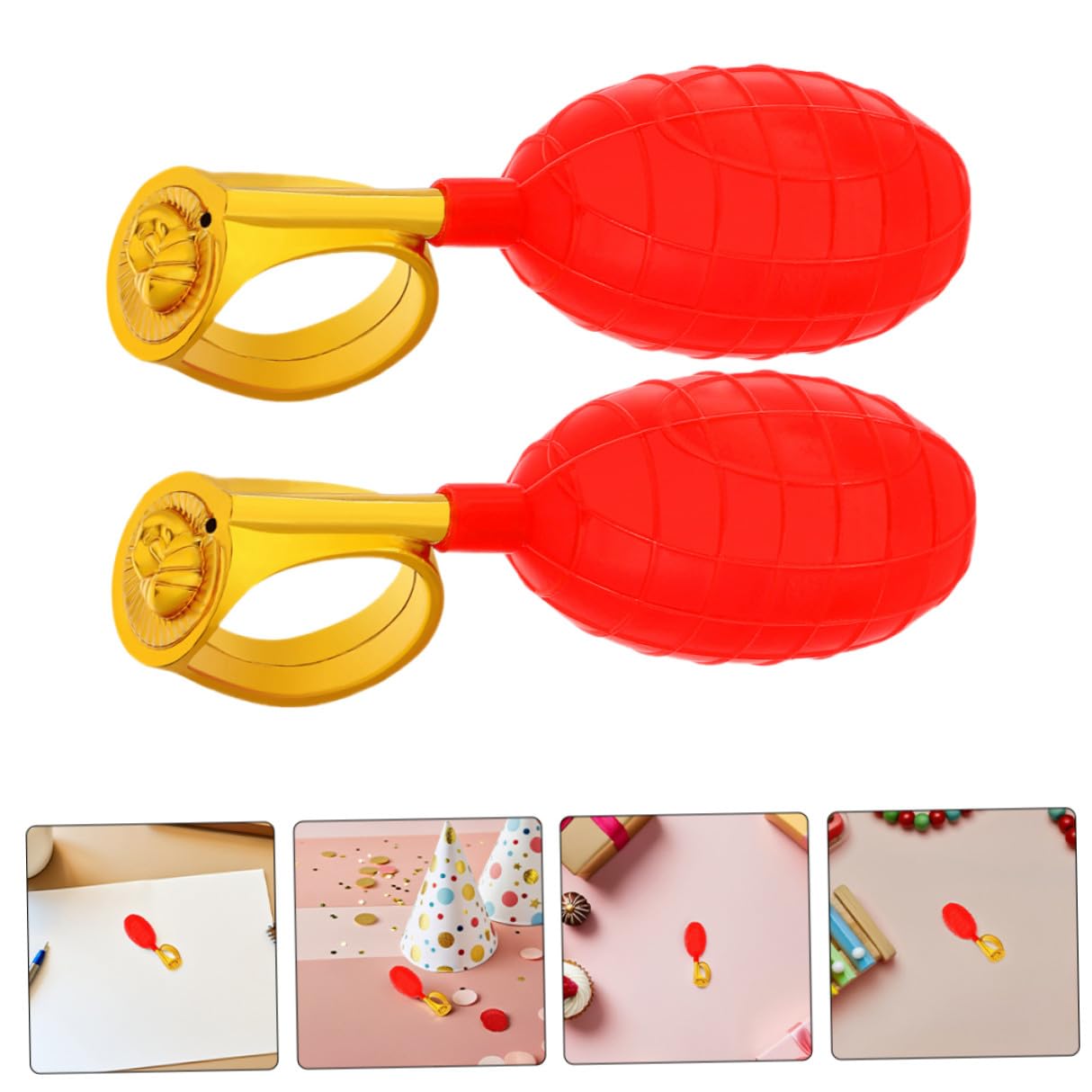 Hohopeti 16 Pezzi Anelli Spray Scherzi Acqua Rossi in Plastica Resistenti per Feste, Giochi del Pesce D'aprile e Intrattenimento Estivo e Adulti