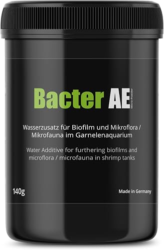 GlasGarten Bacter AE 140g Biofilm Powder for Freshwater Shrimp Tanks, Baby Shrimp Food & Probiotic Water Additive