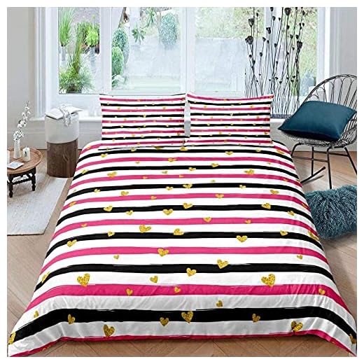 tryck 3D sängkläder vänner sängkläder dubbel Jin Jin sängkläder set med örngott king (220 x 240 cm), 3-delat set 1 del påslakan + 2 delar matchande örngott