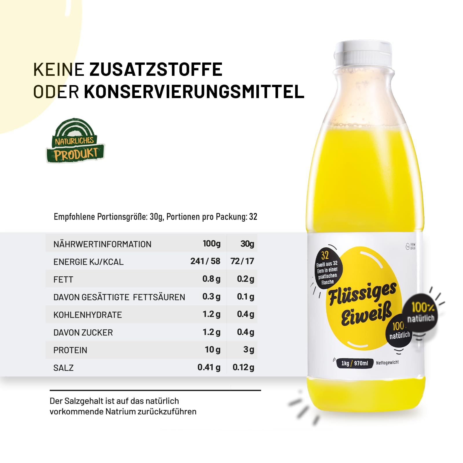 Flüssiges Eiweiß Eiklar Hühnereiweiß 5820ml 6x1kg