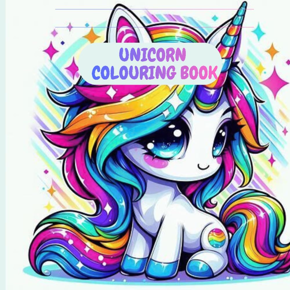 Magical unicorn colouring book for kids: 25 cute baby unicorns, Rainbows & Fantasy scenes | Fun & easy colouring pages for ages 3 to 8