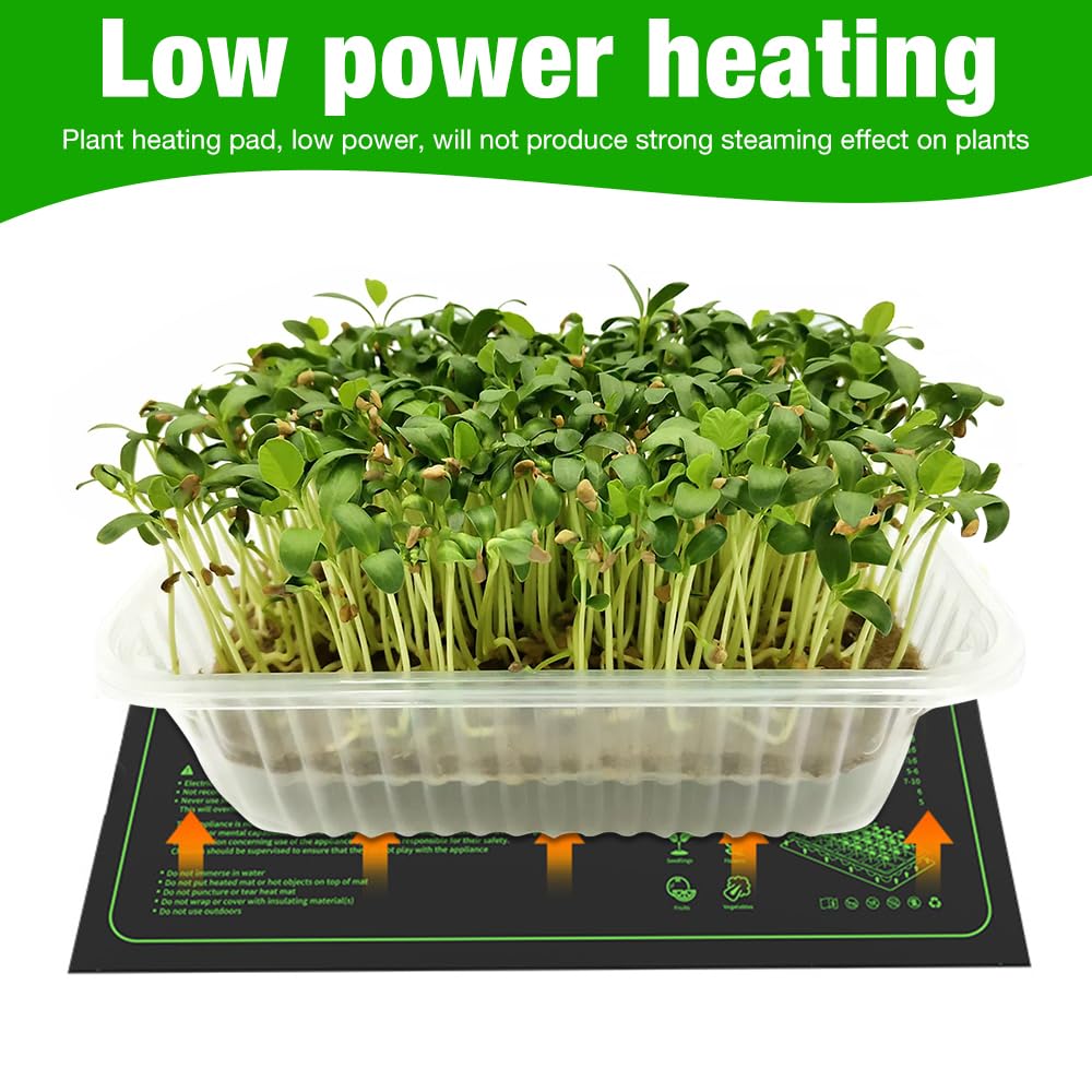 Tappetino Riscaldante per Piante, 25 * 52CM Tappetino Riscaldante Rettili per Piantine, 20W Caldo Cuscinetto di Riscaldamento Idroponico per Germinazione di Piantine, Funghi, Rettili