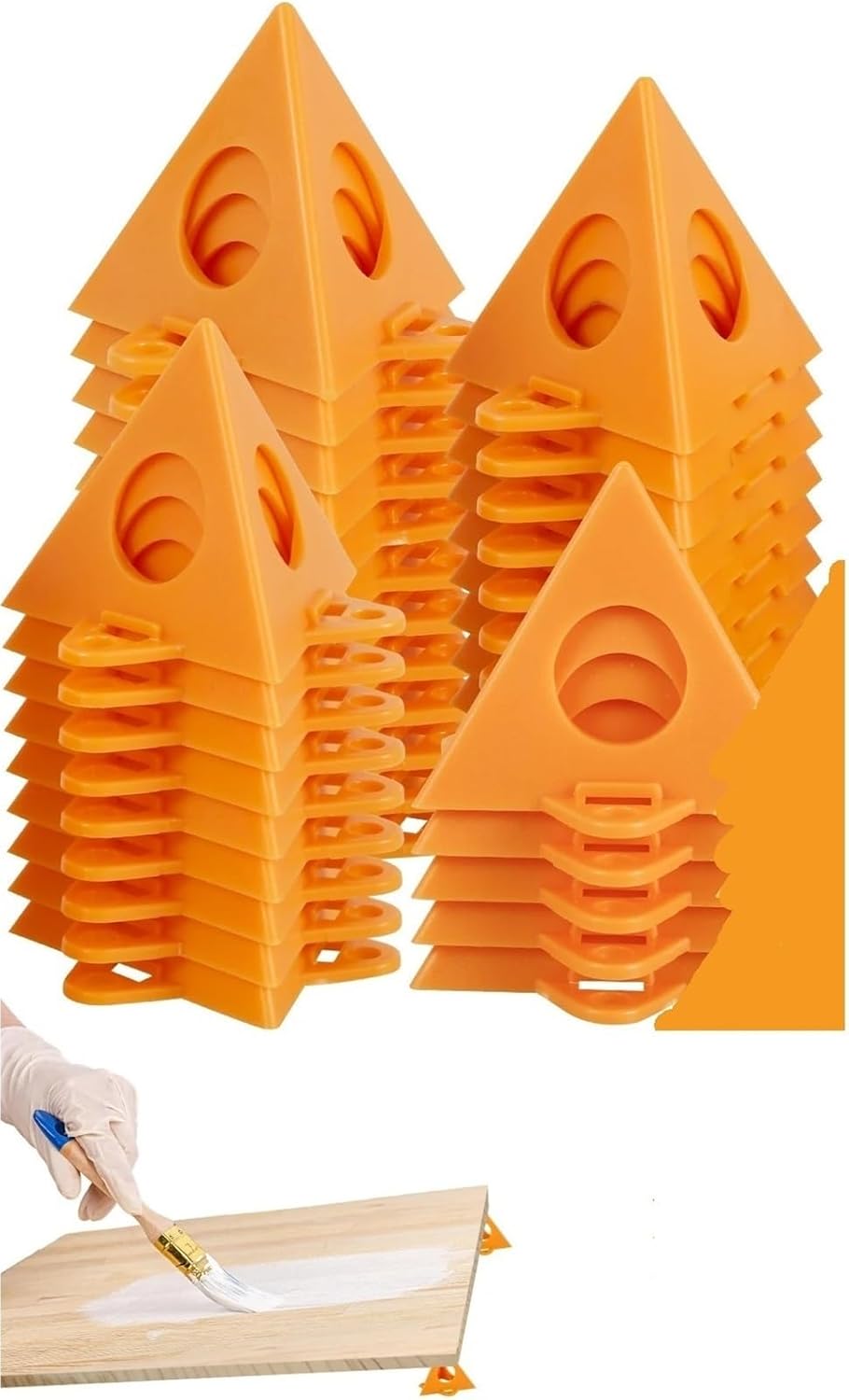 Painters Cone Stands 100 Pcs Painter's Pyramid Stands - Plastic Mini Cone Painting Risers for Cabinet Doors Canvas Art DIY Household