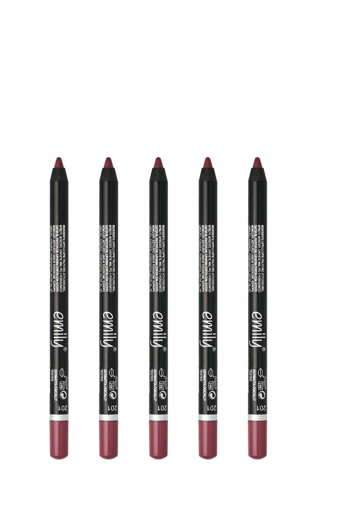 Golden Rose Emily Long Lasting Lip Pencil No: 201 - Dudak Kalemi x5