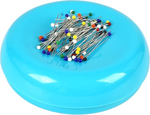 Vista 11 de Hilltian - Cojín magnético con 100 alfileres de cabeza de plástico, soporte magnético para alfileres para costura y acolchado (Verde)