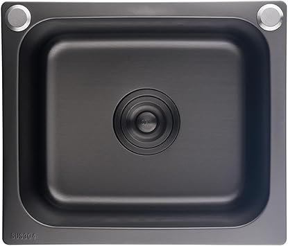Black Bar Sink Stainless Steel Sink Kitchen Sink Coffee Corner Sink Studio Mini Sink Nano Stainless Steel Easy to Clean,38x32x20cm