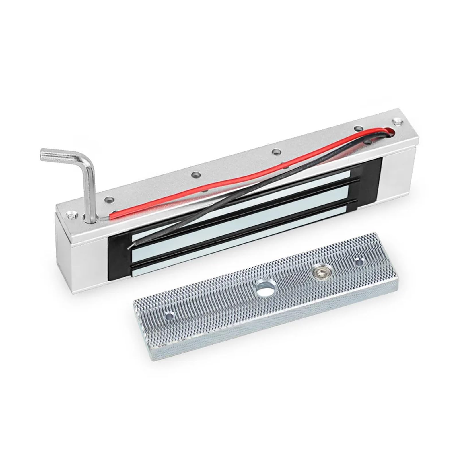 Cerraduras de Puerta eléctricas Cerradura magnética Fuerza de retención de 180 kg/350 LB Cerradura electromagnética Mental de 12 V CC con/sin Soporte(Lock with L Bracket)
