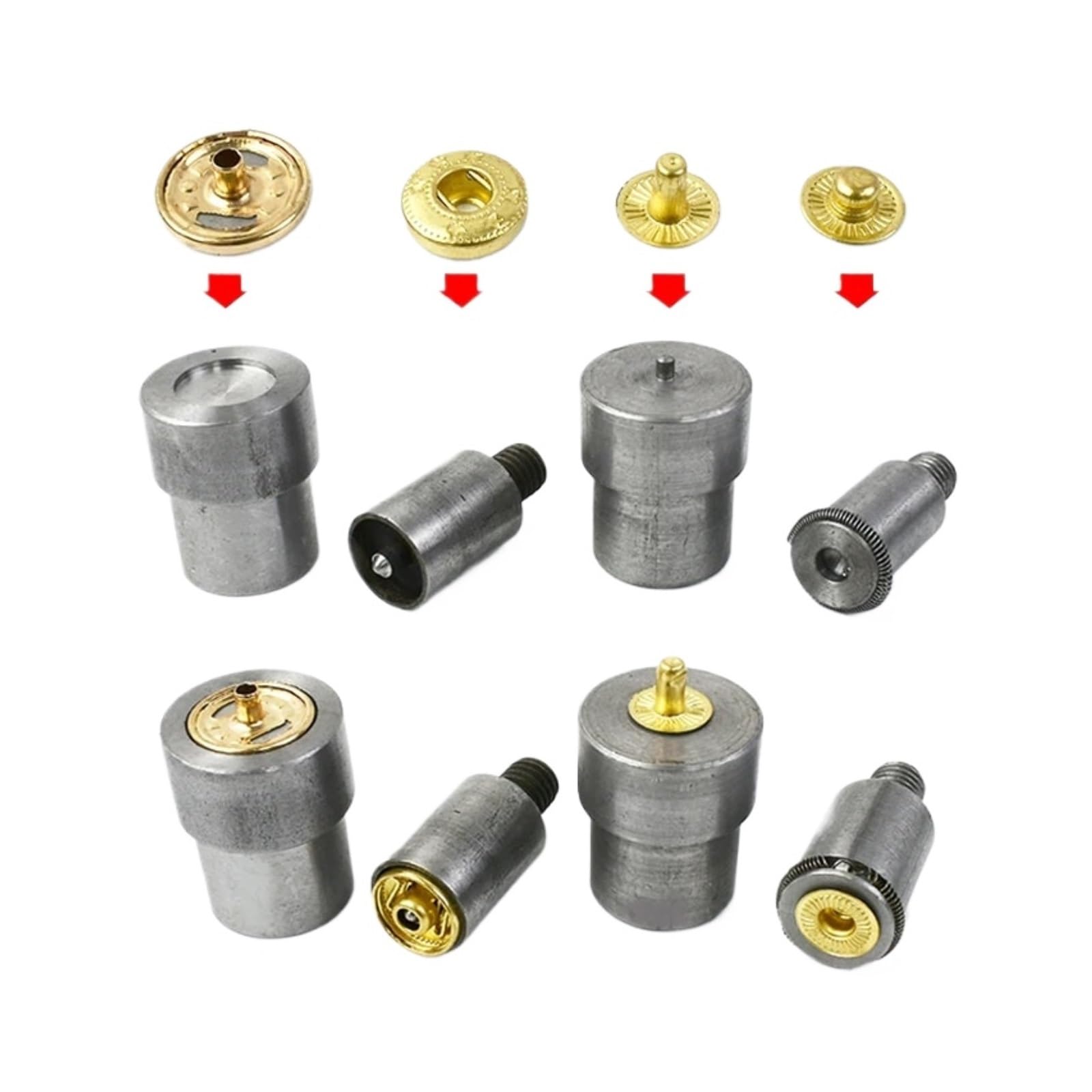 Snap Fasteners Botón Die Juego de moldes cierre a presión | Troqueles de botón de metal, suministros de costura DIY(655-10mm)