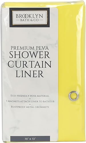 Miniatura 9 de Forro de cortina de ducha PEVA de 3 calibres 70"x72" con 3 imanes en la parte inferior y 12 ojales de metal para tus ganchos de ducha (Gris-)