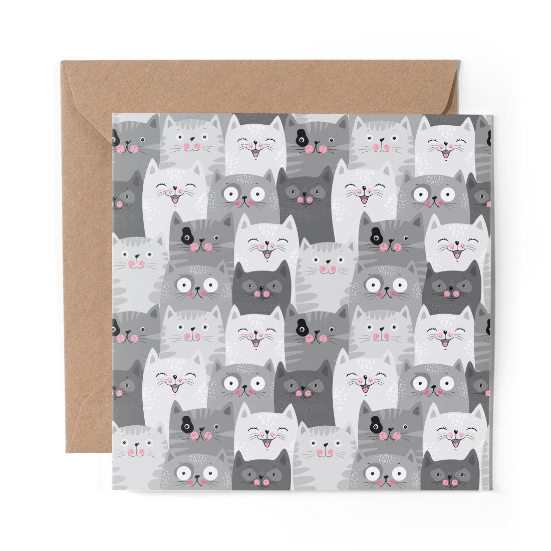 1 X Greeting Card Grey British Shorthair Cat Kitten - Blank Birthday Celebration Anniversary #45244 - View #8