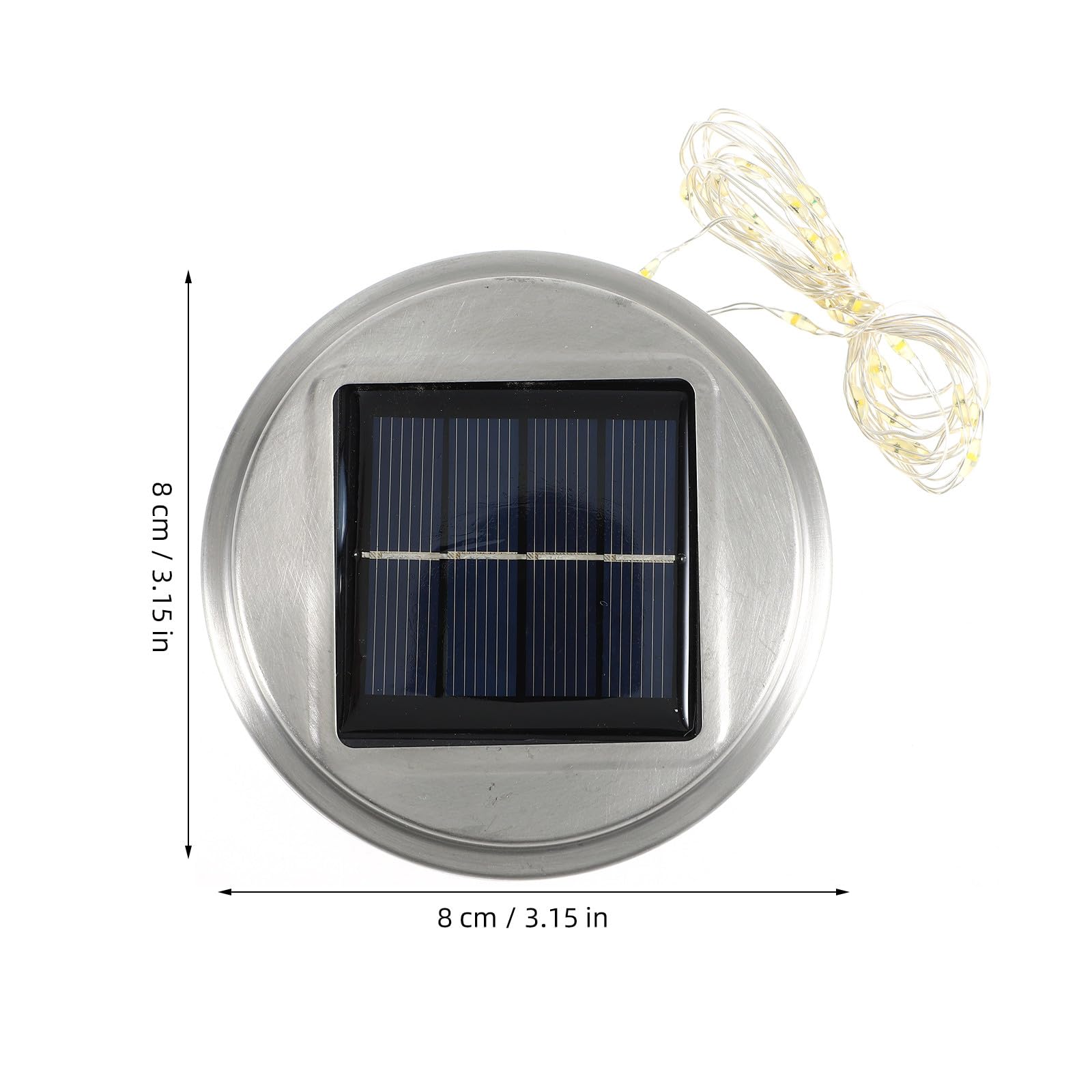 Cabilock 2 Stück Solarbetriebene Deckelleuchten aus Edelstahl Leicht für Einmachglasdeckel Gartenweg und Selbstgemacht Bastelarbeiten