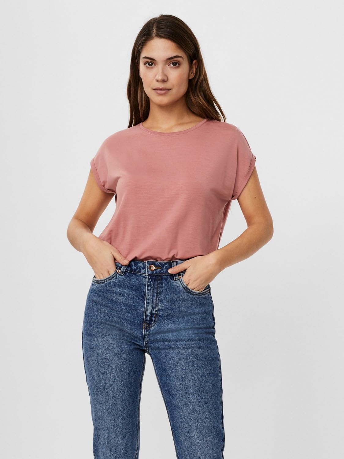 VERO MODA Damen Vmmaxi My Soft Ss U-Neck T-Shirt