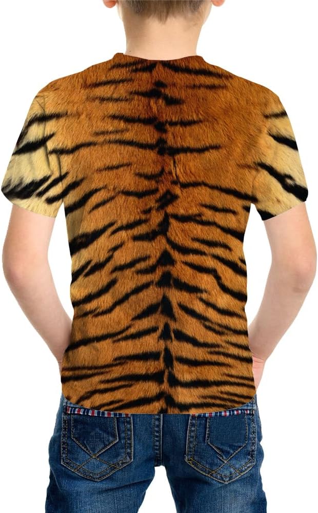Kids 3D Print Graphic Tees Funny Tiger Short Sleeve T Shirts for Youth Boys Girls 4-14 Years - Image 4