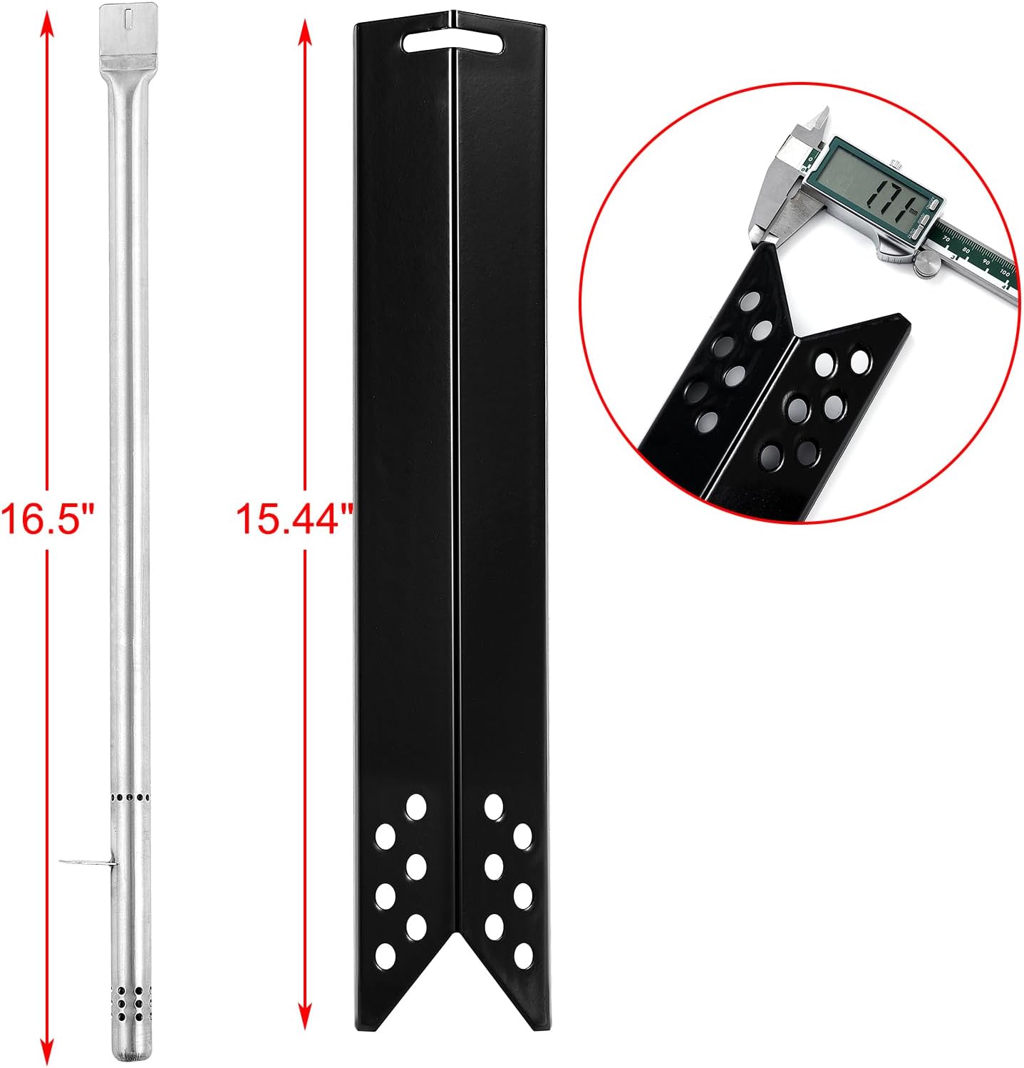 Oklagarden BG2824B Grill Replacement Parts for Expert Grill Parts 4 Burner Heat Plates Burners BG2824BP BG2824BN Heat Tent Expert Grill Burner Tube 5210050 98561 XG16-096-034-00 XG17-096-034-04