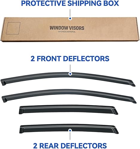 Miniatura 137 de Visores protectores de lluvia para ventana, deflectores de viento de canal exterior