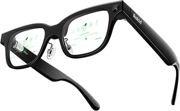Rokid Glasses with Display, AI & AR Smart Glasses, First AI Glasses with ChatGPT & Gemini Support, Ultra-light 49g, Real-time Translation & Navigation, Meeting Notes