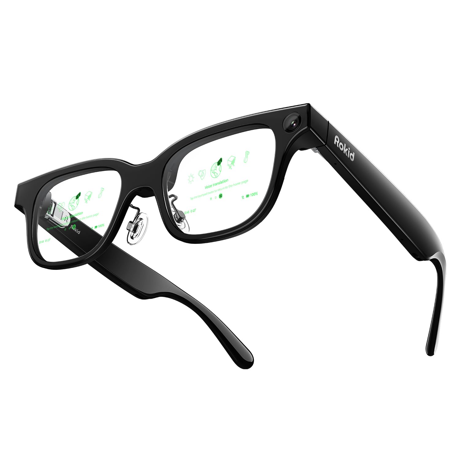 Rokid Glasses (mit Display), AI&AR Smart Glasses, Erste KI-Brille mit ChatGPT & Gemini Support, Ultra-leicht 49g, Echtzeit-Übersetzung & Navigation, Meeting-Notizen