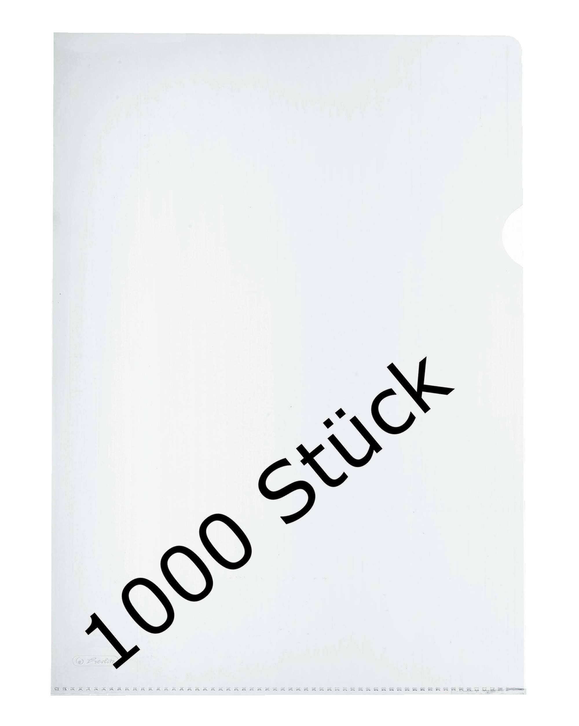 Herlitz 10843746 Aktenhülle A4 Standard, PP, 0,11 mm, transparent glasklar 100er Packung (A4, glasklar, 10)