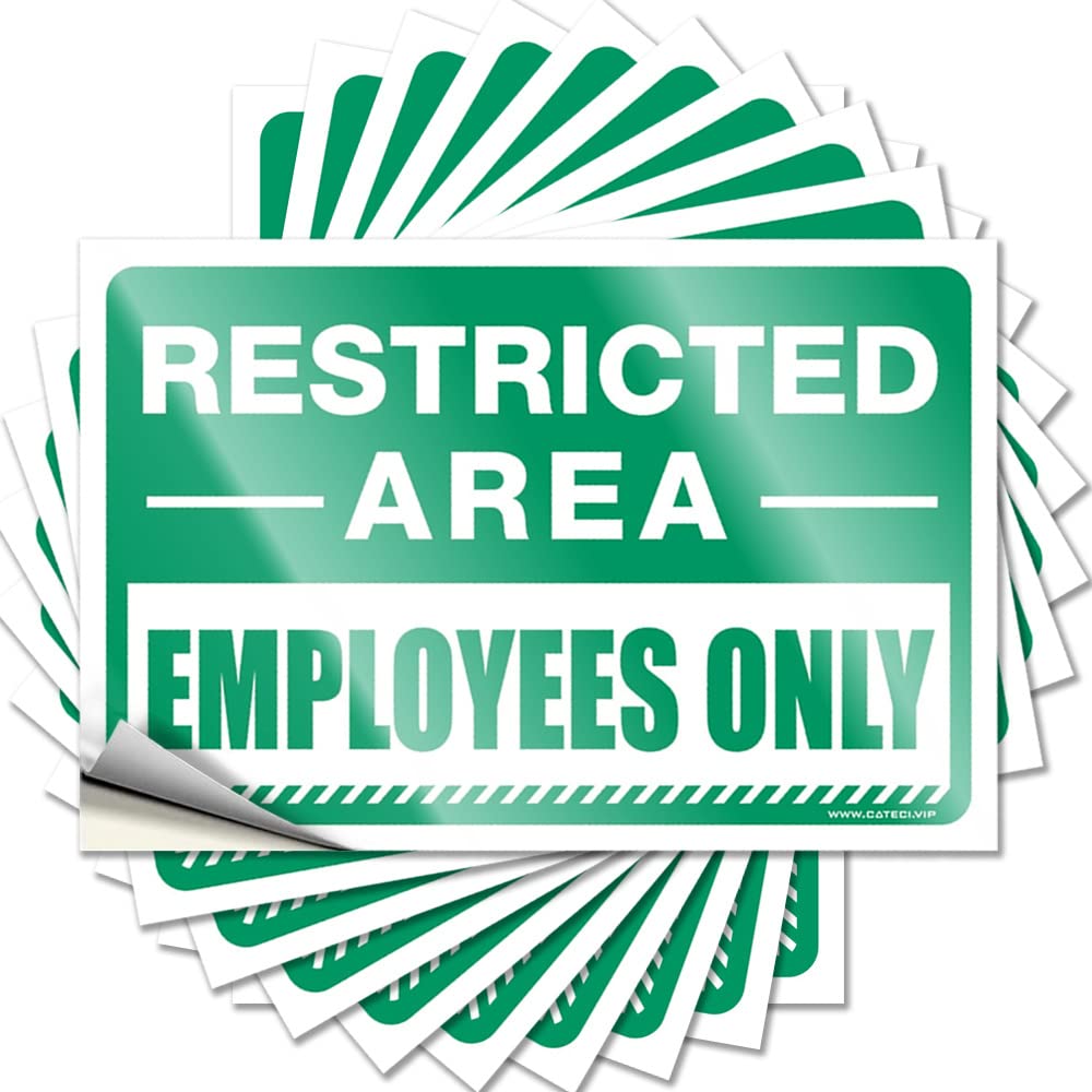 Balcony Decor Tattoos Tumbler | Restricted Area Sign Employees Only Cute Water Sticker Pack(8X12CM)