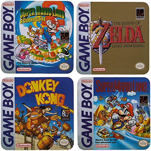 Out of the blue KG Gameboy Classic Coaster Collection Nintendo Untersetzer 4 teiliges Untersetzer-Set Spieler Geschenk Retro, 100x100x4mm