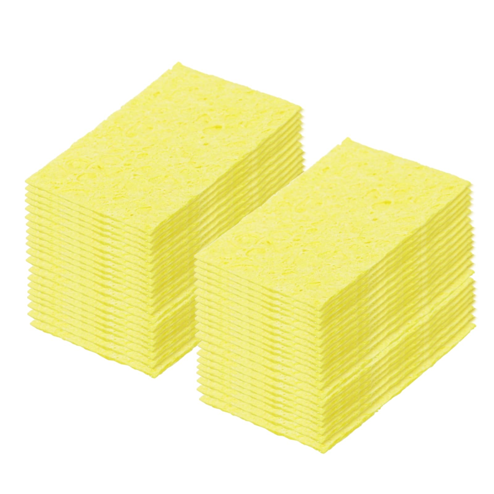 MECCANIXITY 40PCS Soldering Sponge 50 x 35mm Rectangle Yellow Cleaning Pad Welding Tip Iron Replacement for Cleaning Soldering Iron 1mm Natural Thickness 6mm Water Absorption Thickness