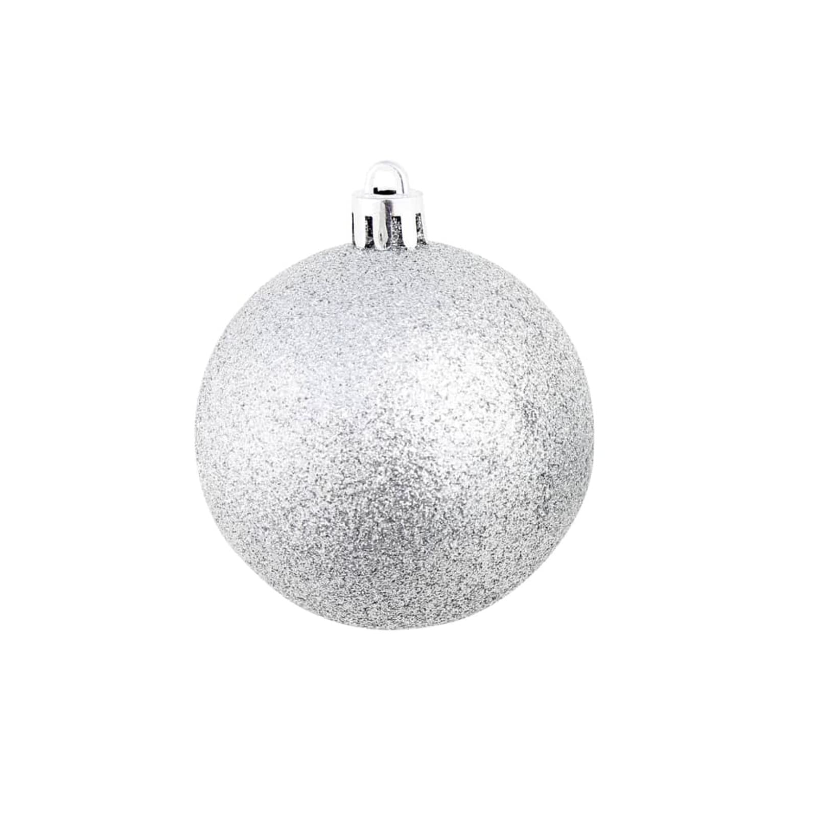 ARKEM 100-tlg. Weihnachtskugel-Set 3/4/6 cm Silbern Weihnachtsdeko HäNgend WeihnachtsanhäNger Personalisiert