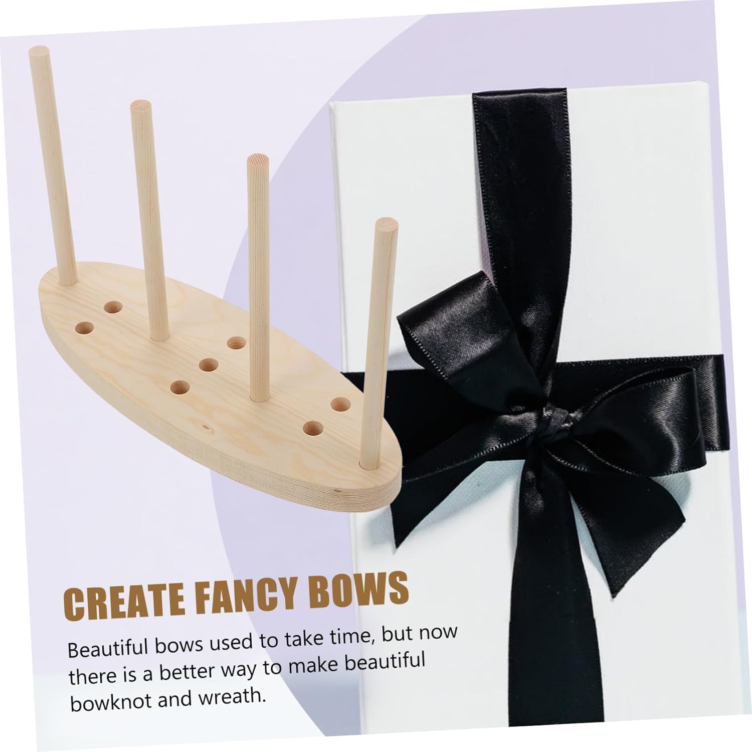 IWOWHERO 1Set Wooden Bow Maker Tool for DIY Wreaths Corsages Hair Bows Crafting Accessory for Quick Fun Decorations for Any Occasion
