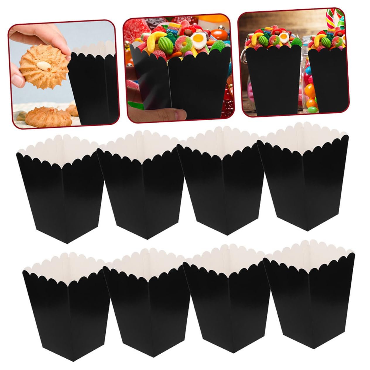 100pcs Creative Popcorn Boxes Paper Snack Holders for Parties Weddings and Movie for Treats Lightweight and Portable Design